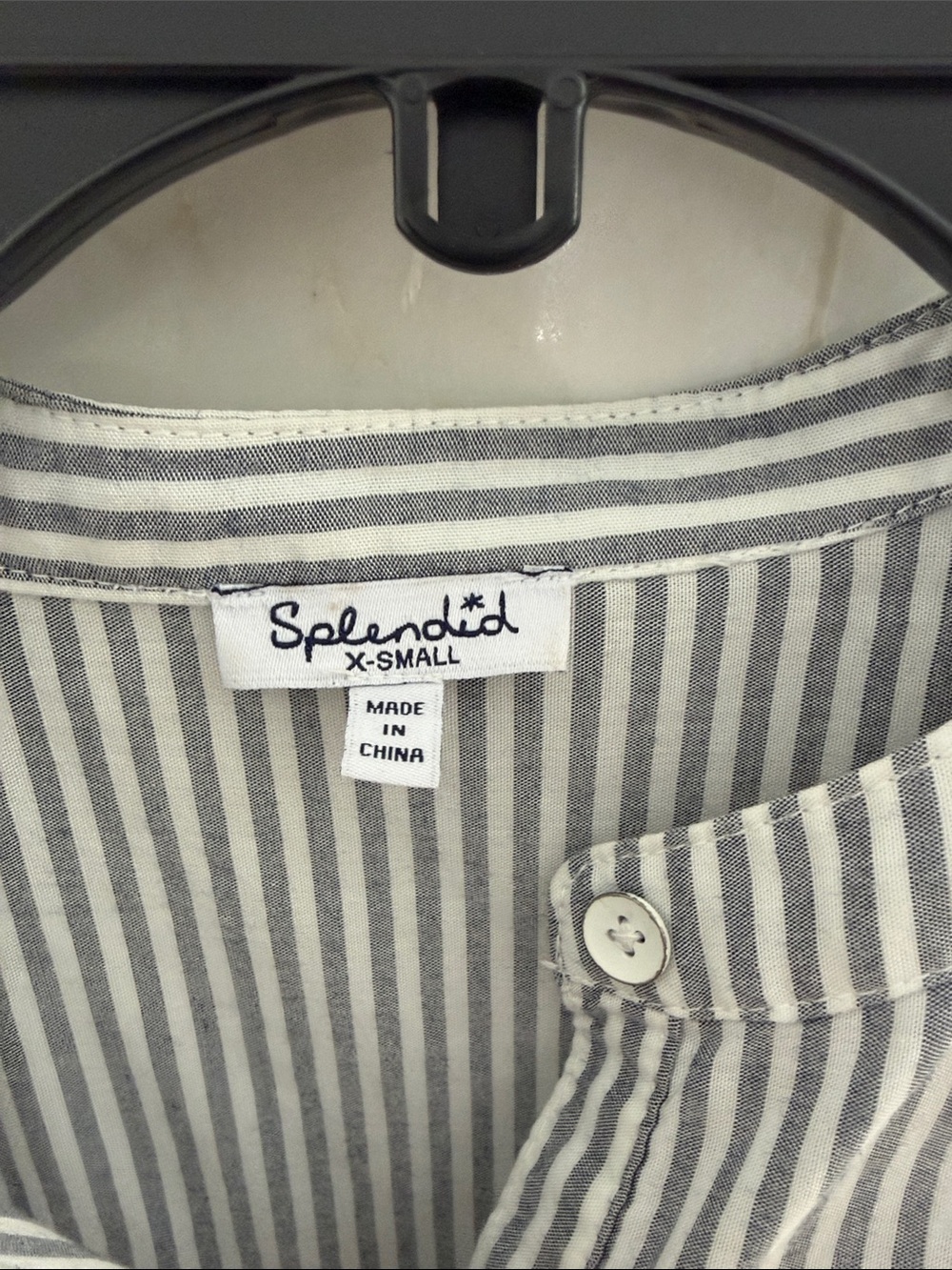 Splendid Gray & White Striped Button-Up Top - Picture 2 of 4